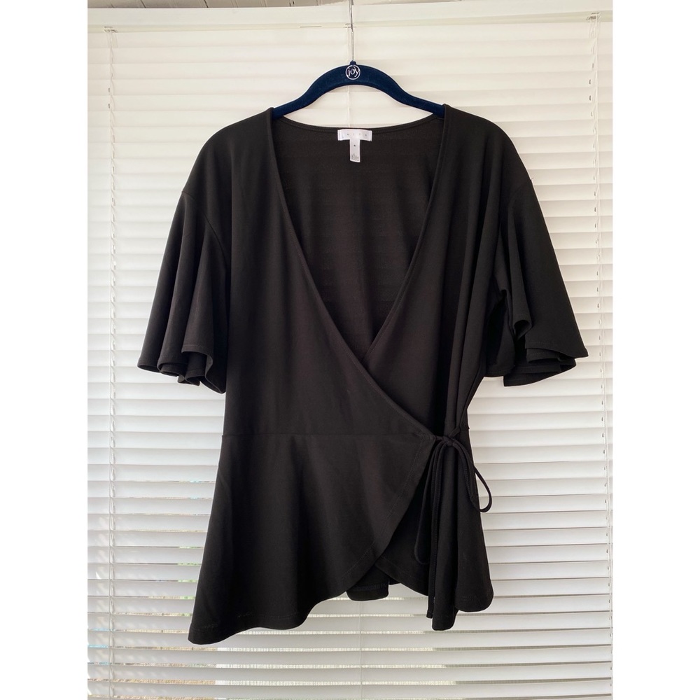 Leith | Black Wrap Blouse | Size M.